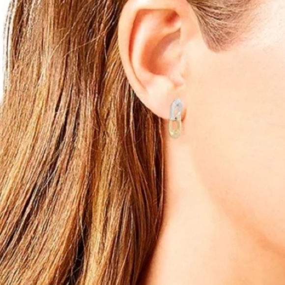 COACH Two-Tone Signature C Double Drop Earrings - Picture 5 of 6